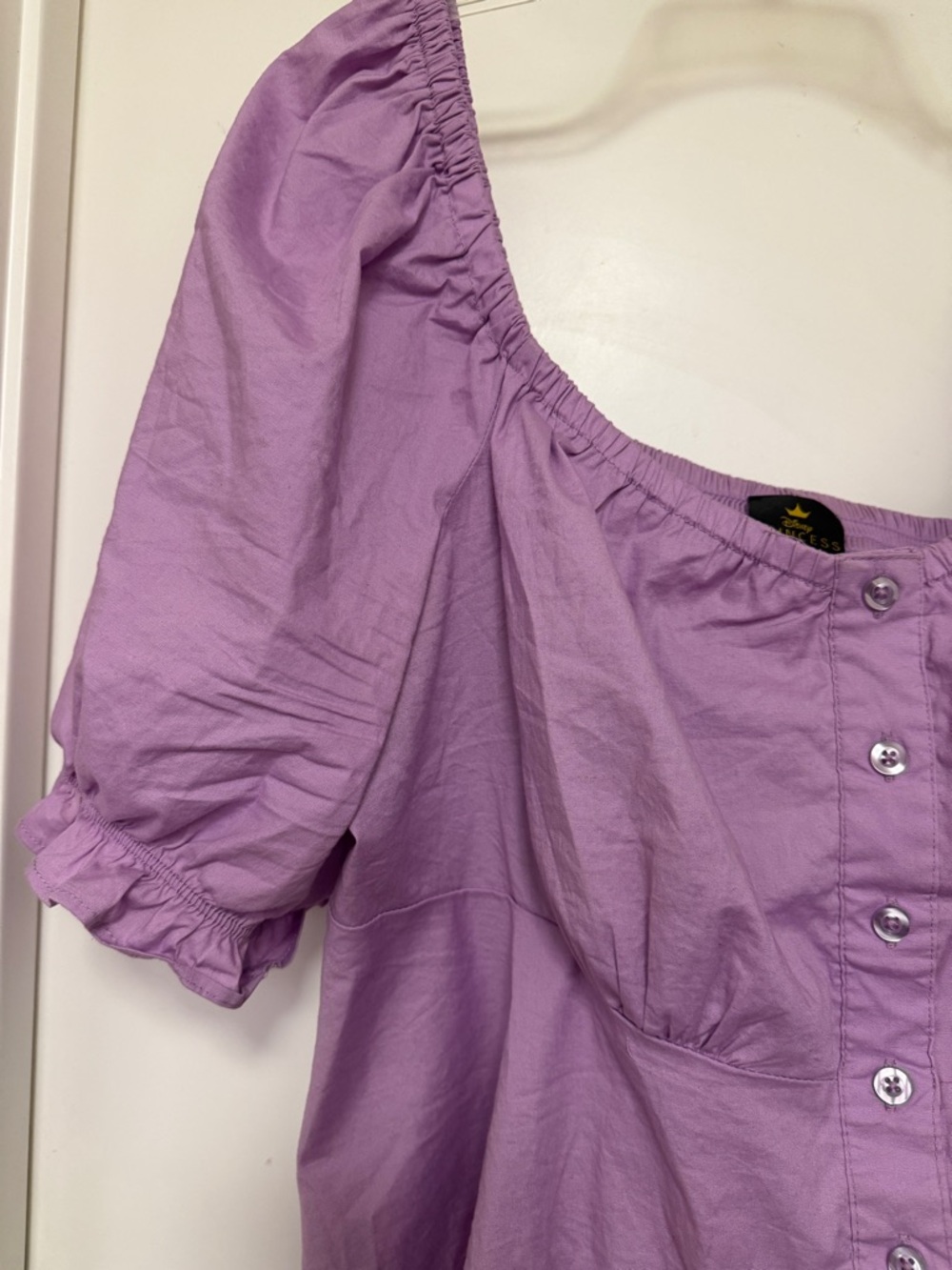 Torrid Disney Tangled Rapunzel Peplum Top Purple Stretch‎ Poplin Size 1X - Picture 6 of 11